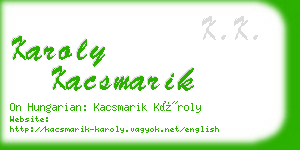 karoly kacsmarik business card